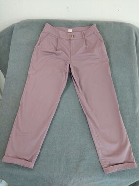 NWT A New Day Womens Pleated High Rise Chino Pants Dusty Mauve Size 10